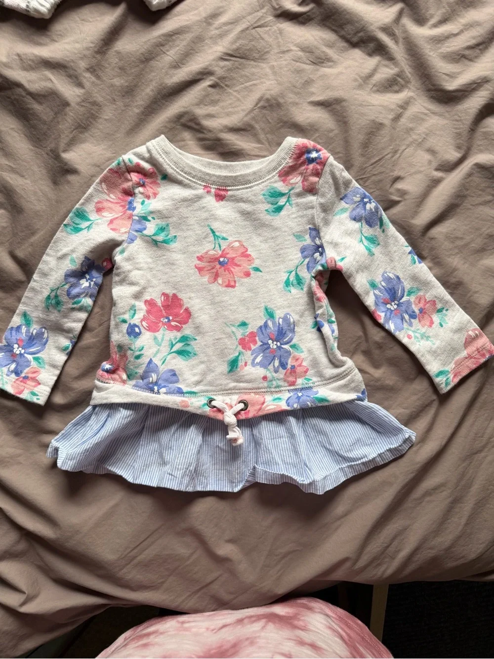 Baby Girl Mixed Bundle - Long-Sleeve Tops & Dress Set Floral, Mint, Ivory 9-12M